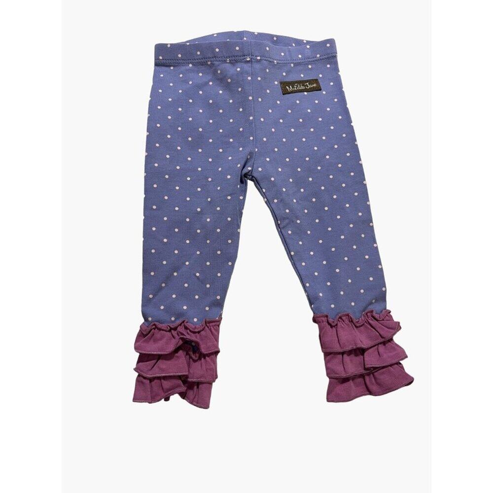 Matilda Jane Leggings Purple Polka Dot Infant Girls Size 6-12 months New with Ta